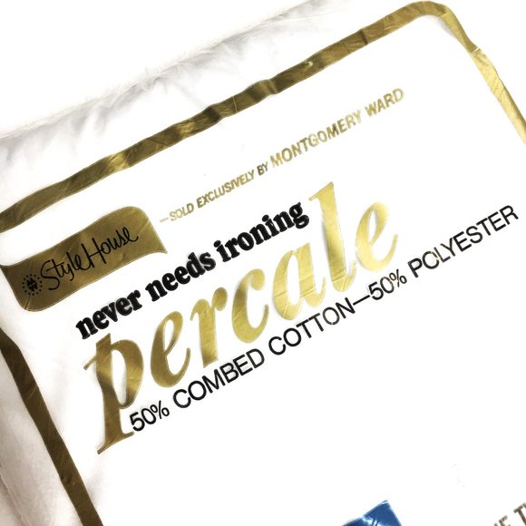 VTG Montgomery Ward Percale Twin Fitted Sheet Bottom Sheet NOS - Picture 3 of 8